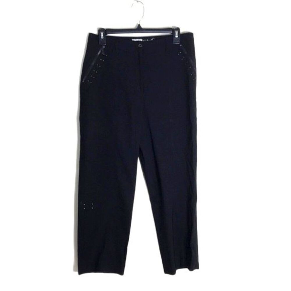 Jamie Sadock Pants Womens 8 Studs Golf Black Accent Zippers lightweight pants